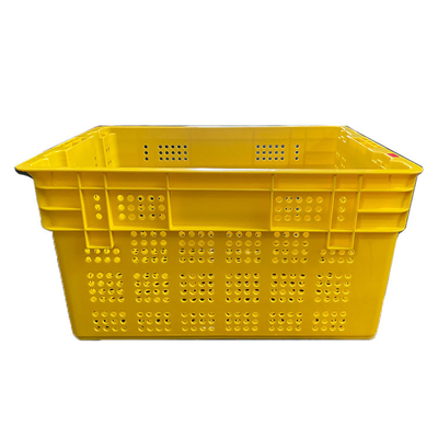600 caisses en plastique de fruit de X.400 X 315mm jaunissent les caisses en mouvement de HDPE de couleur