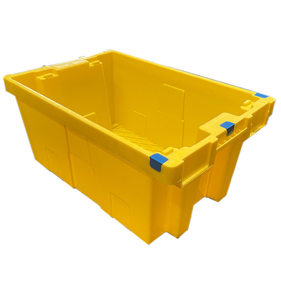 Caisses en plastique empilables de caisse mobile en plastique jaune de HDPE de 60 x de 40 x de 27.5cm