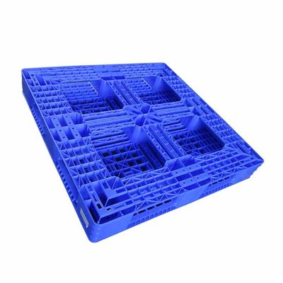 Côté simple bleu 1100 x 1100 palettes en plastique pour le HDPE de réserve d'entrepôt
