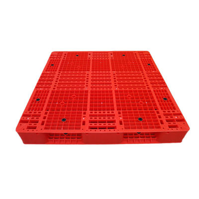 Palette 1200x1200 6000Kg en plastique empilable rouge hygiénique de PE pour l'entrepôt