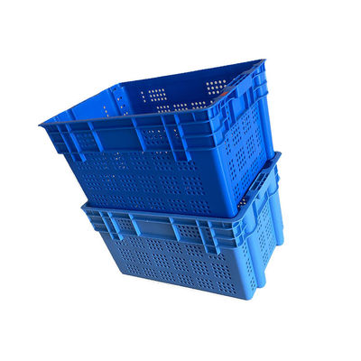 caisse empilable 600x400 de fruits de mer du HDPE 2Kg bleu résistante pour le marché
