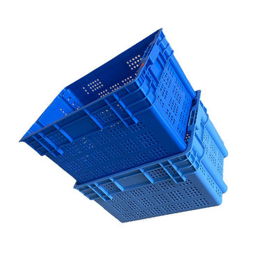 caisse empilable 600x400 de fruits de mer du HDPE 2Kg bleu résistante pour le marché