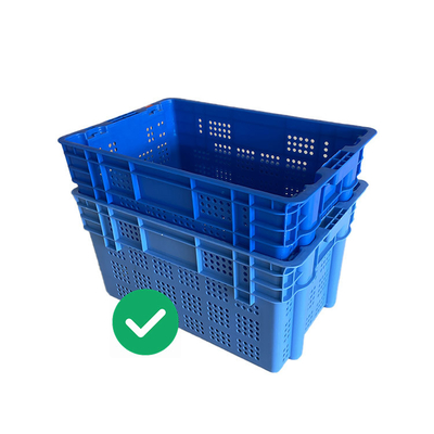 charge dynamique 50Kg de fruits de mer de caisses en plastique de l'entrepôt 60x40 empilable