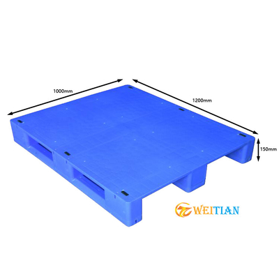 PE en plastique 1200 x 1000 bleus de palette de HDPE industriel entrée de 4 manières