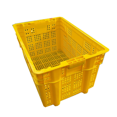 600 caisses en plastique de fruit de X.400 X 315mm jaunissent les caisses en mouvement de HDPE de couleur